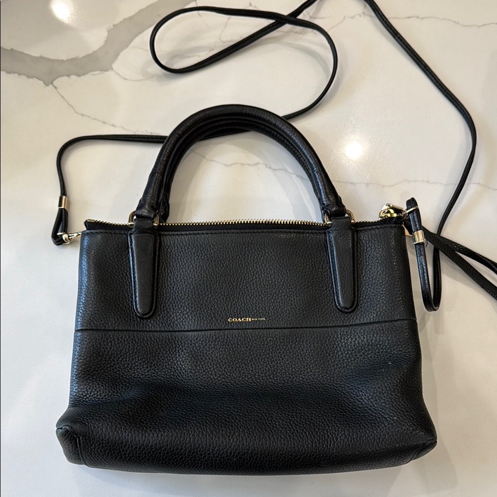 Coach Black Leather crossbody Handbag